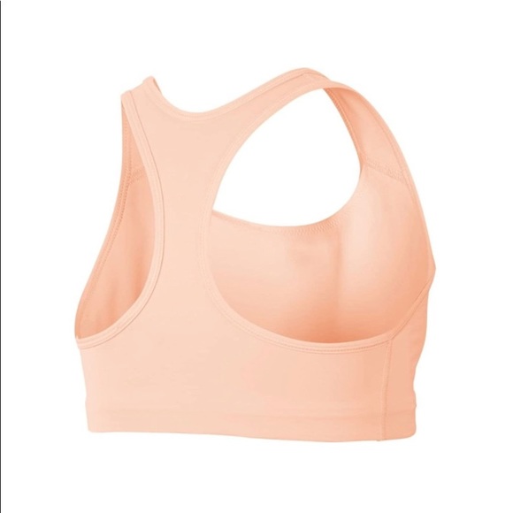 NIKE Dri-Fit Swoosh Medium Support 1-Piece Pad Sports Bra Coral - Picture 2 of 5